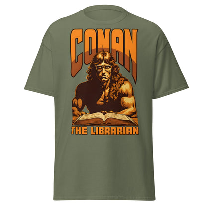 Conan the Librarian T-Shirt | Funny Barbarian Parody Tee - Military Green - T-Shirts Online