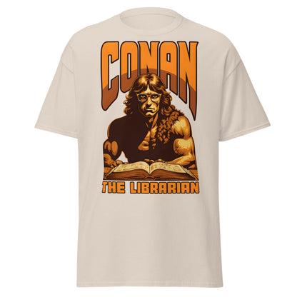 Conan the Librarian T-Shirt | Funny Barbarian Parody Tee - Natural - T-Shirts Online