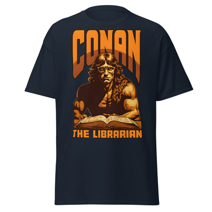 Conan the Librarian T-Shirt | Funny Barbarian Parody Tee - Navy - T-Shirts Online