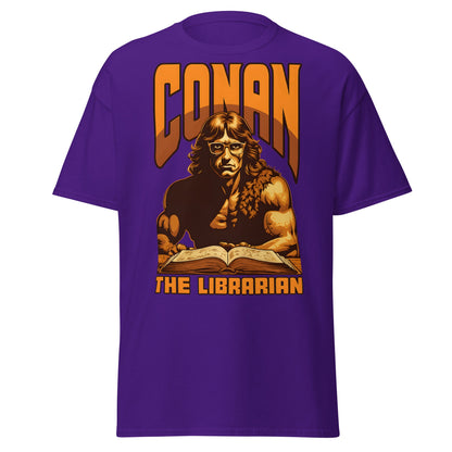 Conan the Librarian T-Shirt | Funny Barbarian Parody Tee - Purple - T-Shirts Online