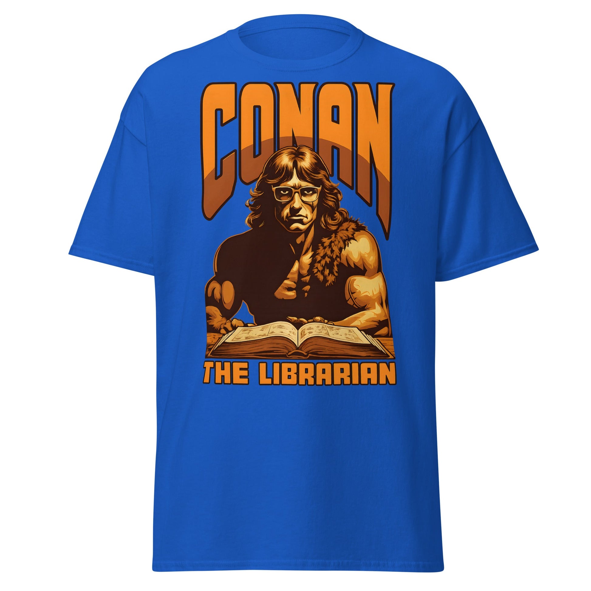 Conan the Librarian T-Shirt | Funny Barbarian Parody Tee - Royal - T-Shirts Online