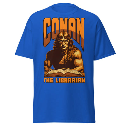 Conan the Librarian T-Shirt | Funny Barbarian Parody Tee - Royal - T-Shirts Online