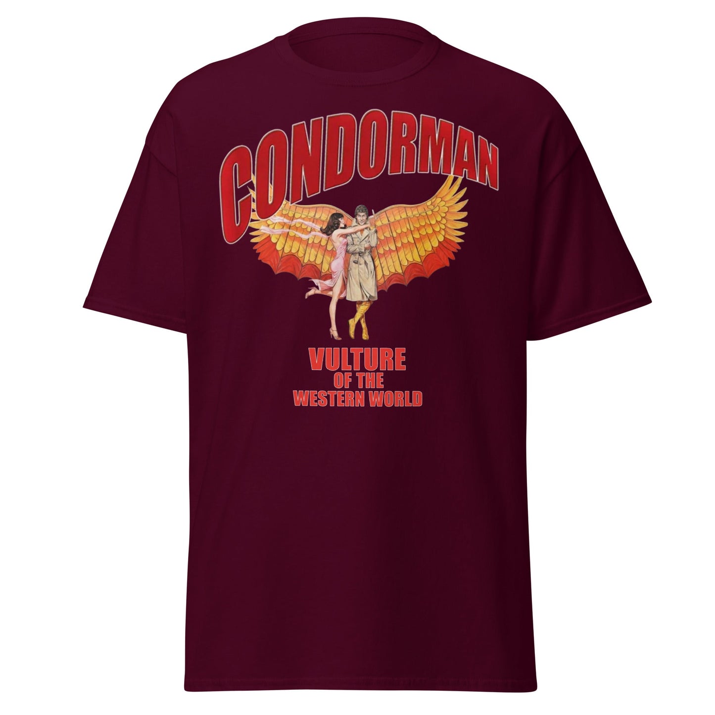 Condorman T-Shirt | Vulture of the Western World Retro Tee - Maroon - T-Shirts Online