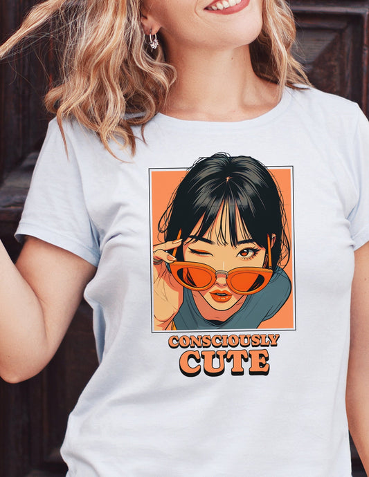 Consciously Cute T-Shirt | Sassy Women's Tee - Black - T-Shirts Online