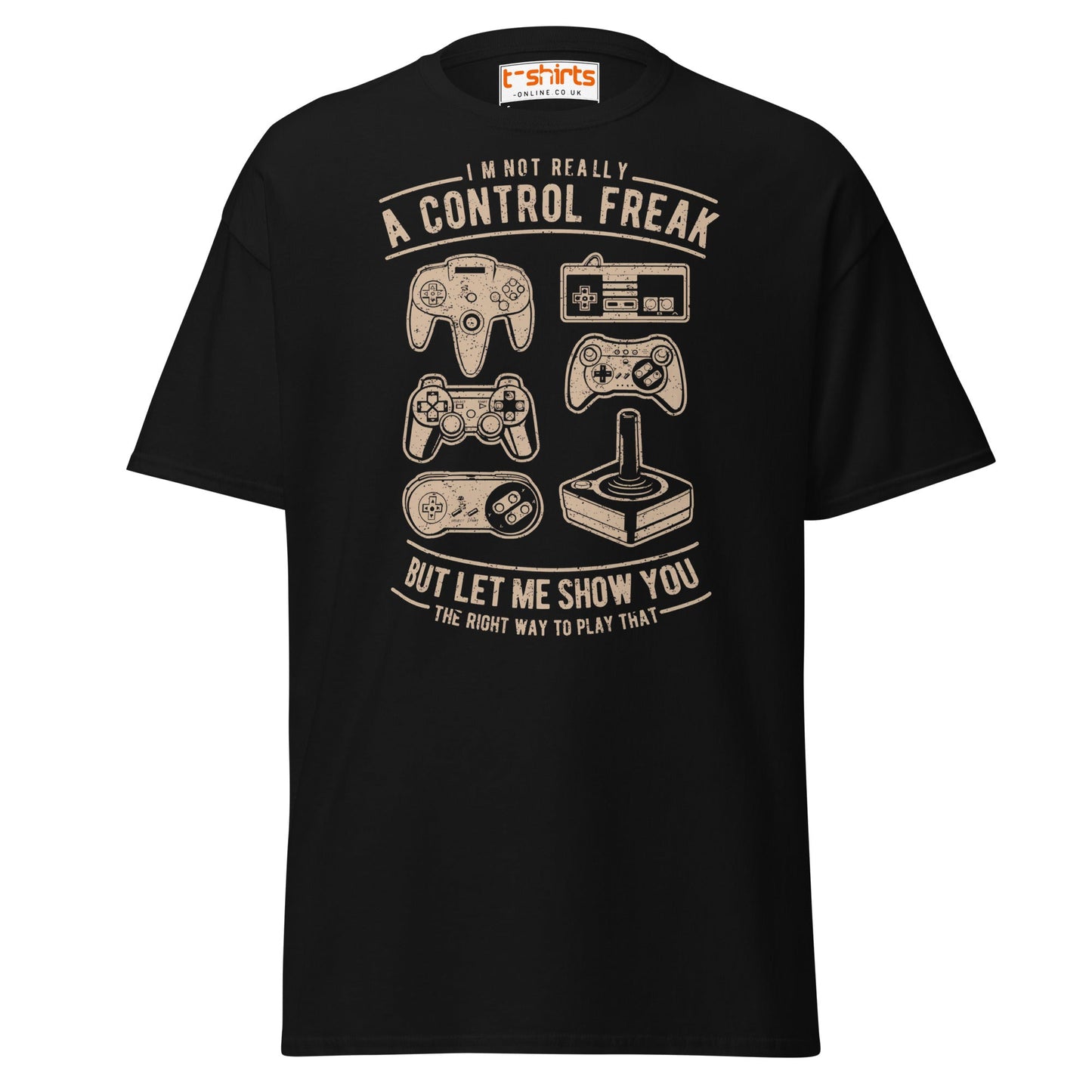 Control Freak Gamer T-Shirt – Retro Gaming Tee - Black - T-Shirts Online
