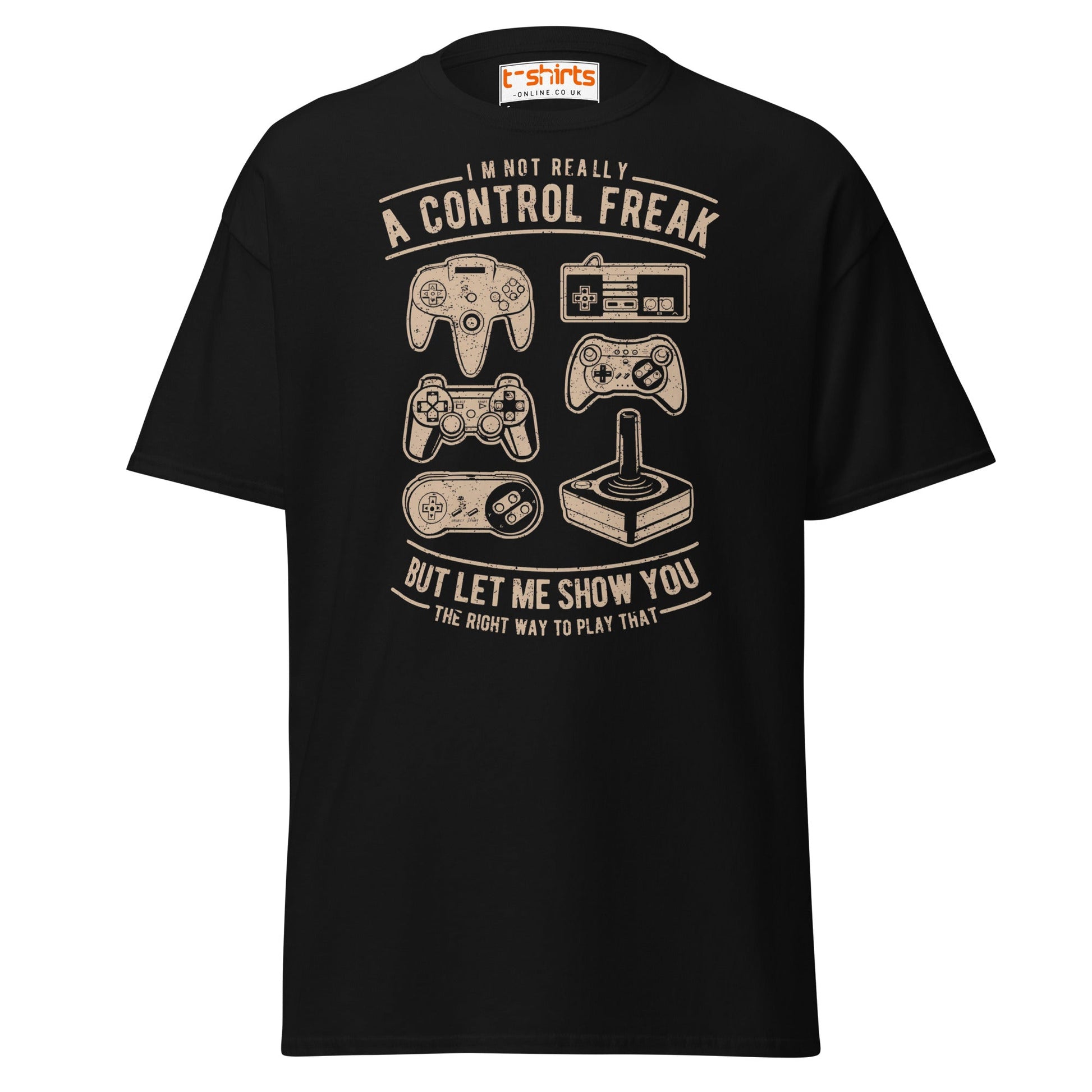 Control Freak Gamer T-Shirt – Retro Gaming Tee - Black - T-Shirts Online