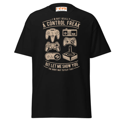 Control Freak Gamer T-Shirt – Retro Gaming Tee - Black - T-Shirts Online