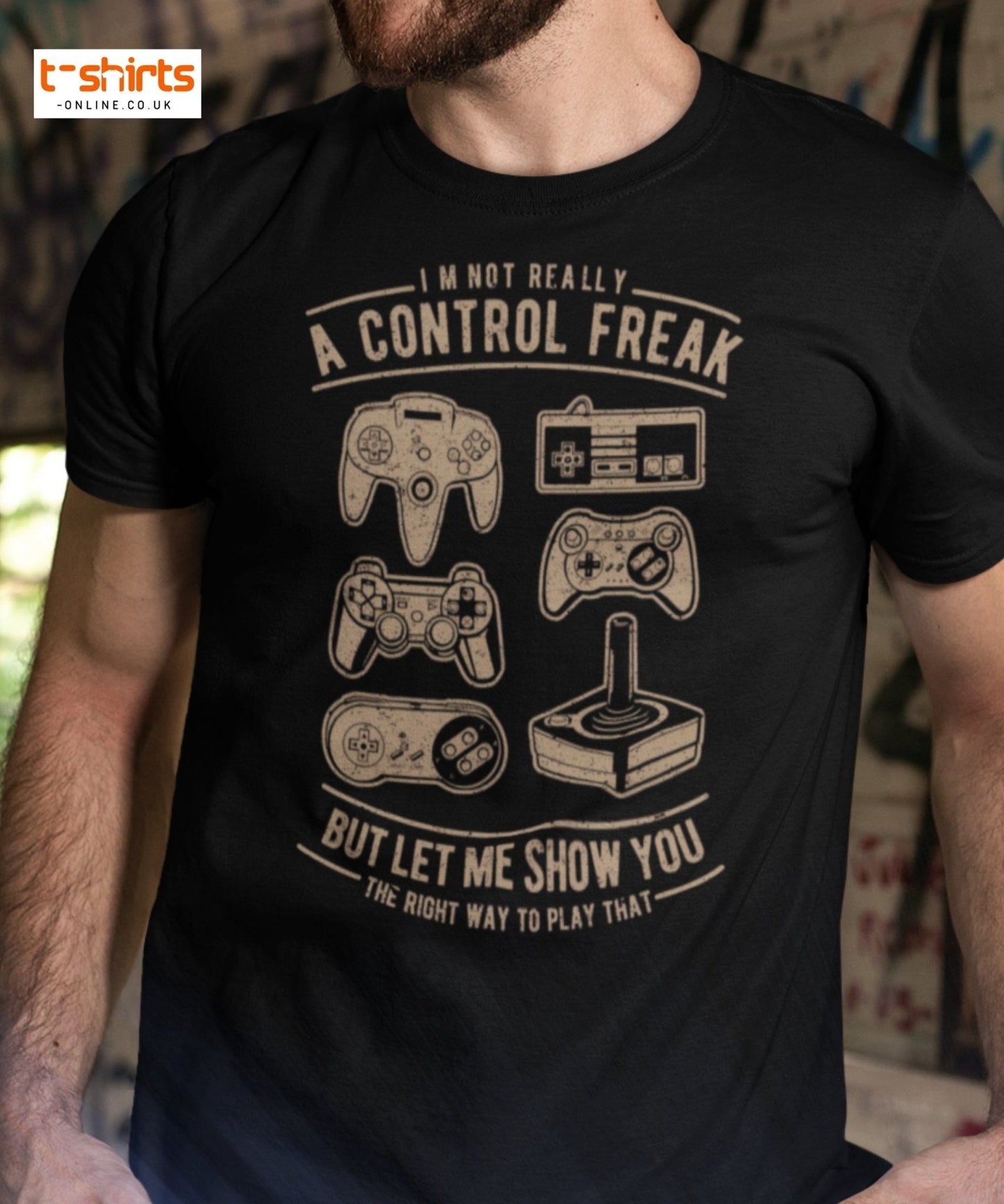 Control Freak Gamer T-Shirt – Retro Gaming Tee - Black - T-Shirts Online