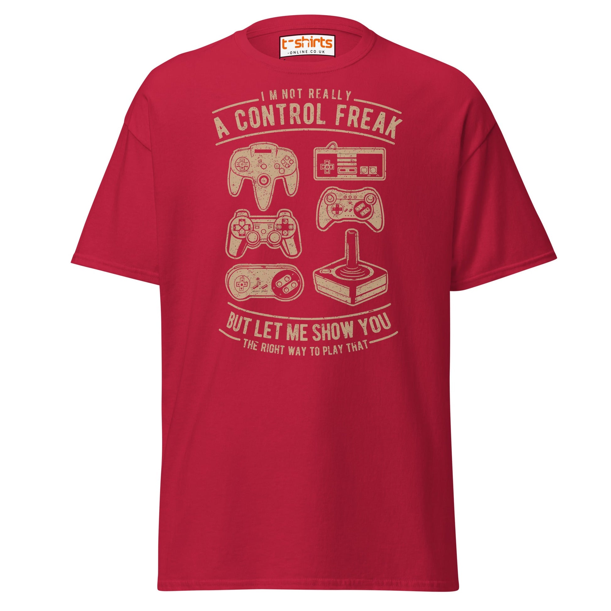 Control Freak Gamer T-Shirt – Retro Gaming Tee - Cardinal - T-Shirts Online