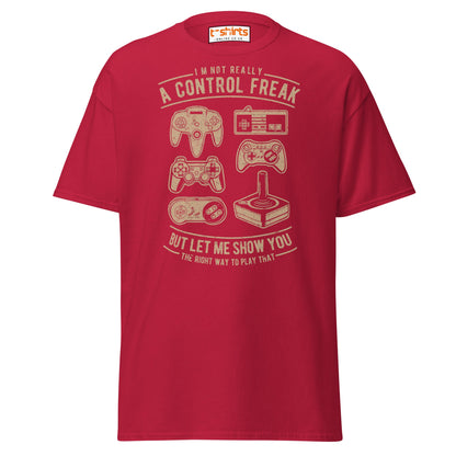 Control Freak Gamer T-Shirt – Retro Gaming Tee - Cardinal - T-Shirts Online