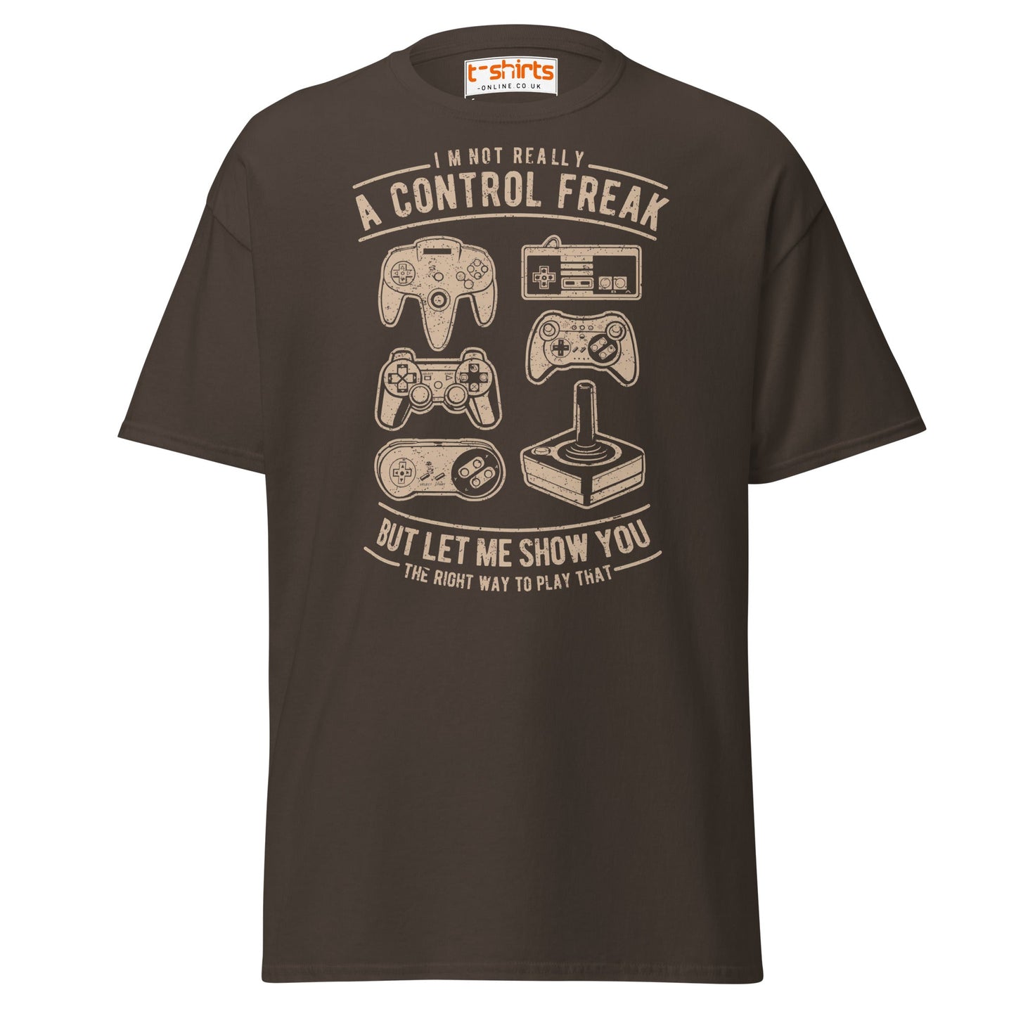 Control Freak Gamer T-Shirt – Retro Gaming Tee - Dark Chocolate - T-Shirts Online