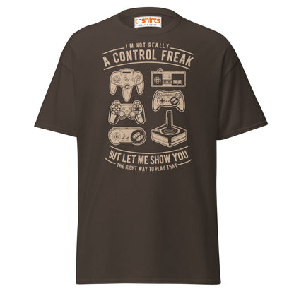 Control Freak Gamer T-Shirt – Retro Gaming Tee - Dark Chocolate - T-Shirts Online