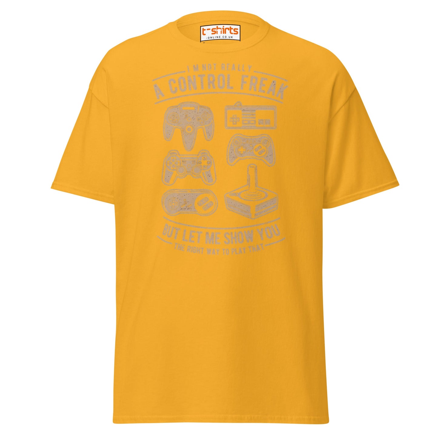 Control Freak Gamer T-Shirt – Retro Gaming Tee - Gold - T-Shirts Online