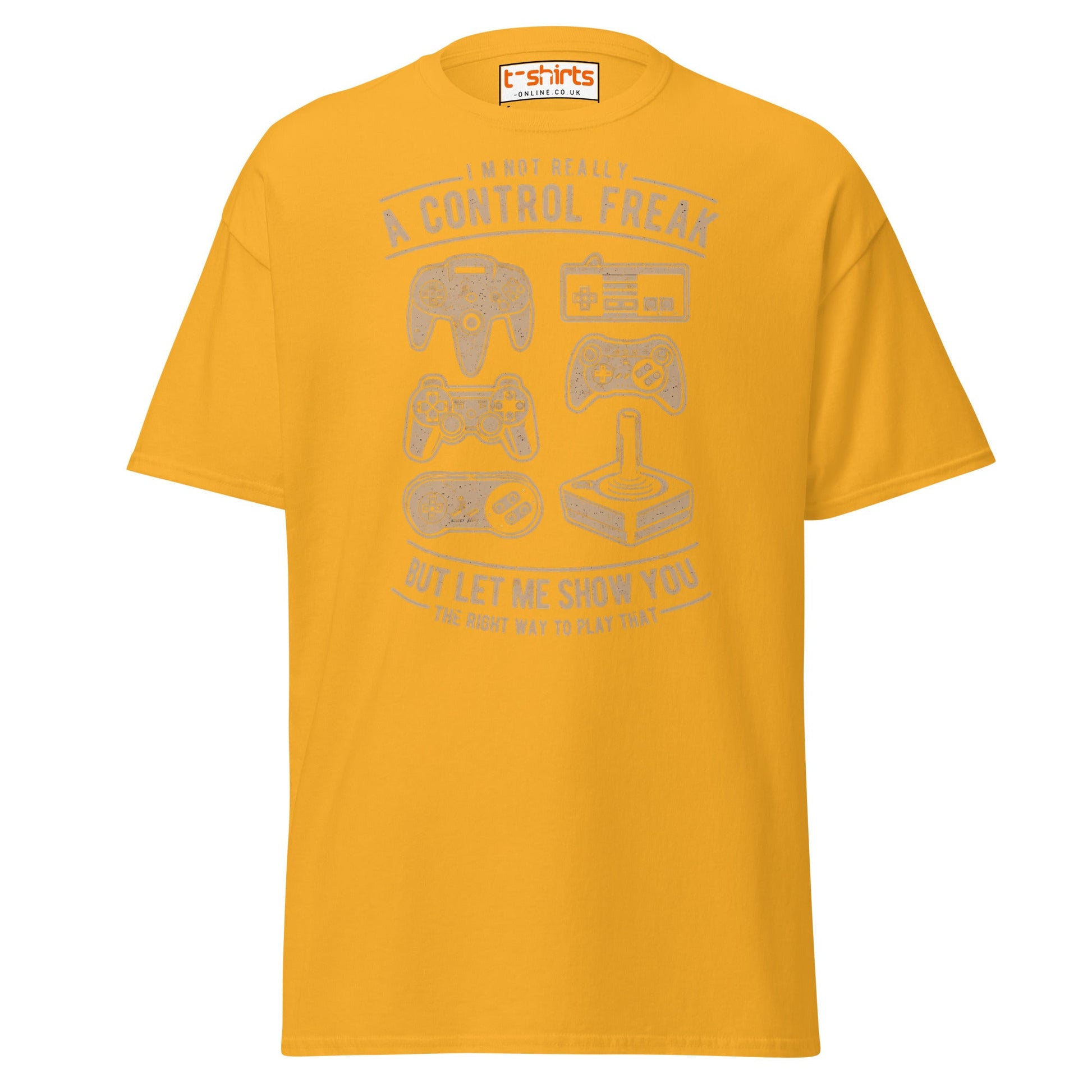 Control Freak Gamer T-Shirt – Retro Gaming Tee - Gold - T-Shirts Online