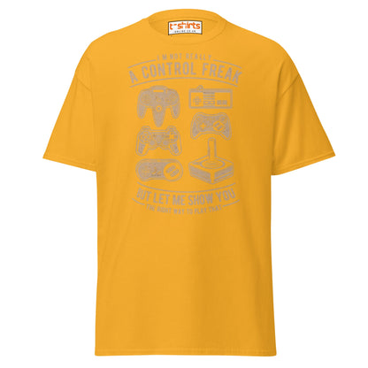Control Freak Gamer T-Shirt – Retro Gaming Tee - Gold - T-Shirts Online
