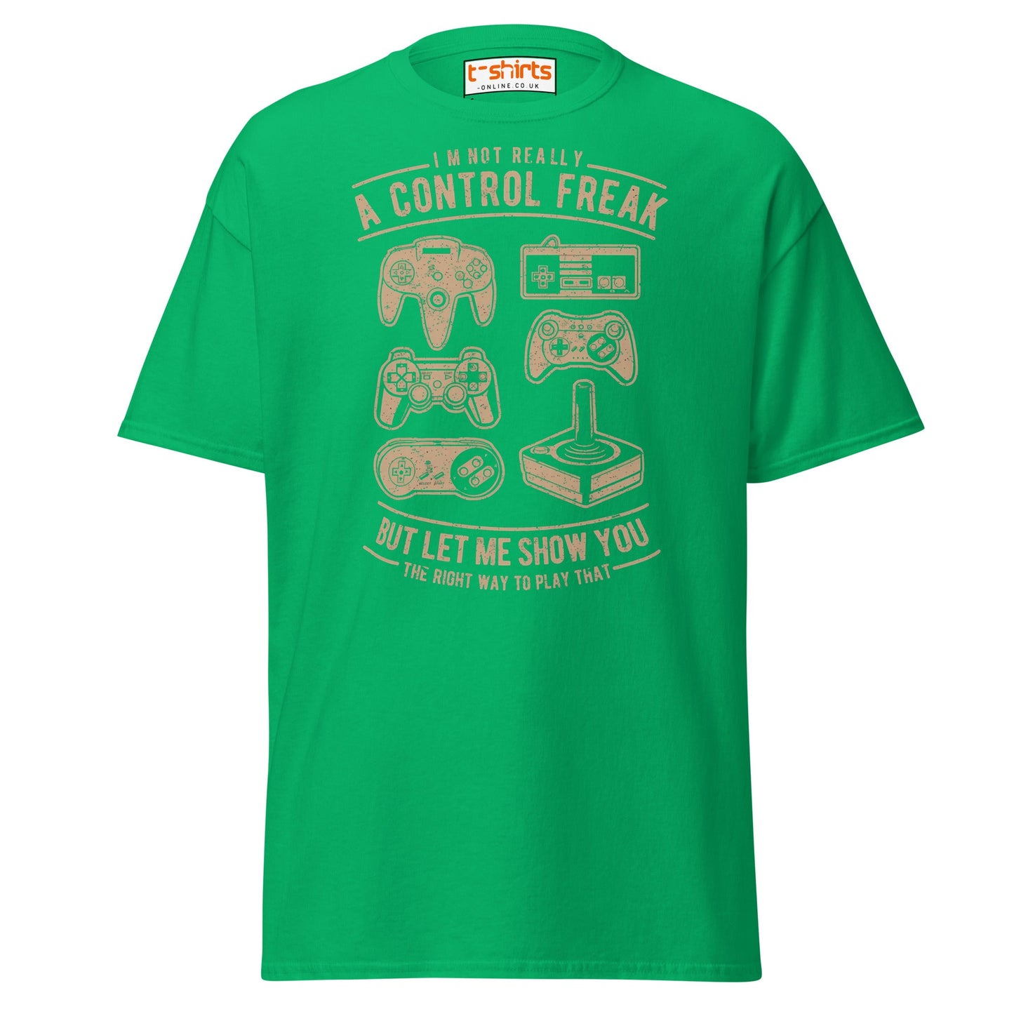 Control Freak Gamer T-Shirt – Retro Gaming Tee - Irish Green - T-Shirts Online