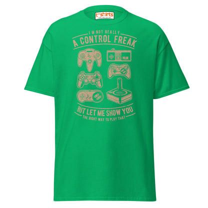 Control Freak Gamer T-Shirt – Retro Gaming Tee - Irish Green - T-Shirts Online