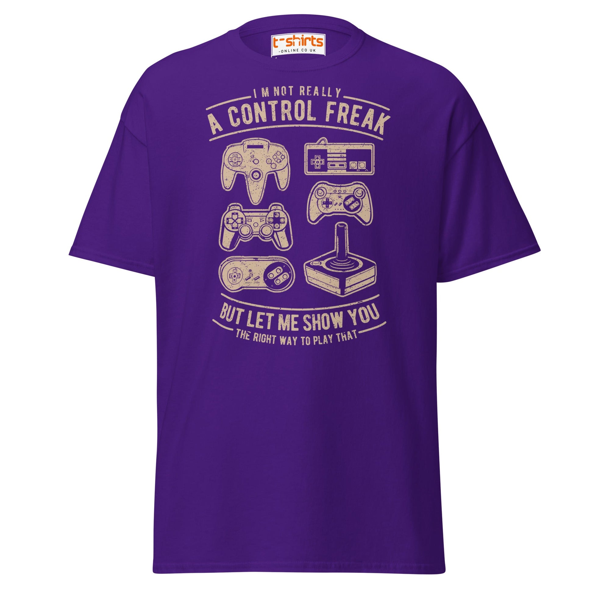 Control Freak Gamer T-Shirt – Retro Gaming Tee - Purple - T-Shirts Online