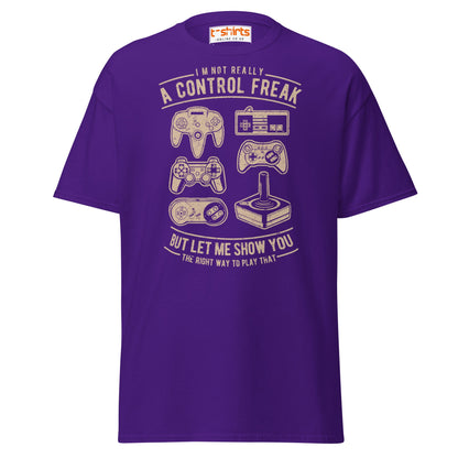 Control Freak Gamer T-Shirt – Retro Gaming Tee - Purple - T-Shirts Online