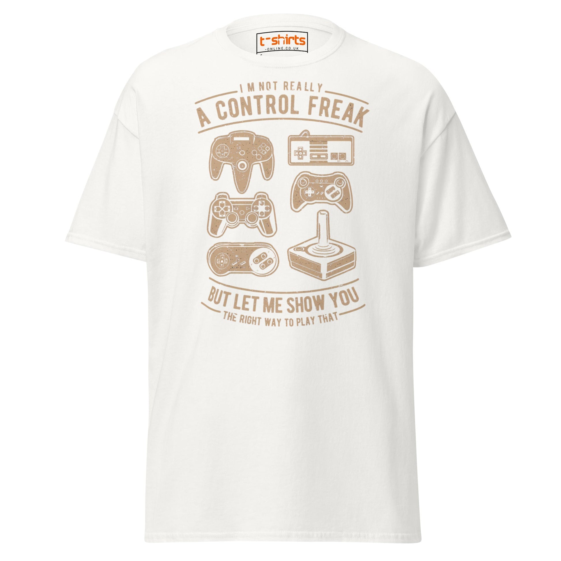 Control Freak Gamer T-Shirt – Retro Gaming Tee - White - T-Shirts Online