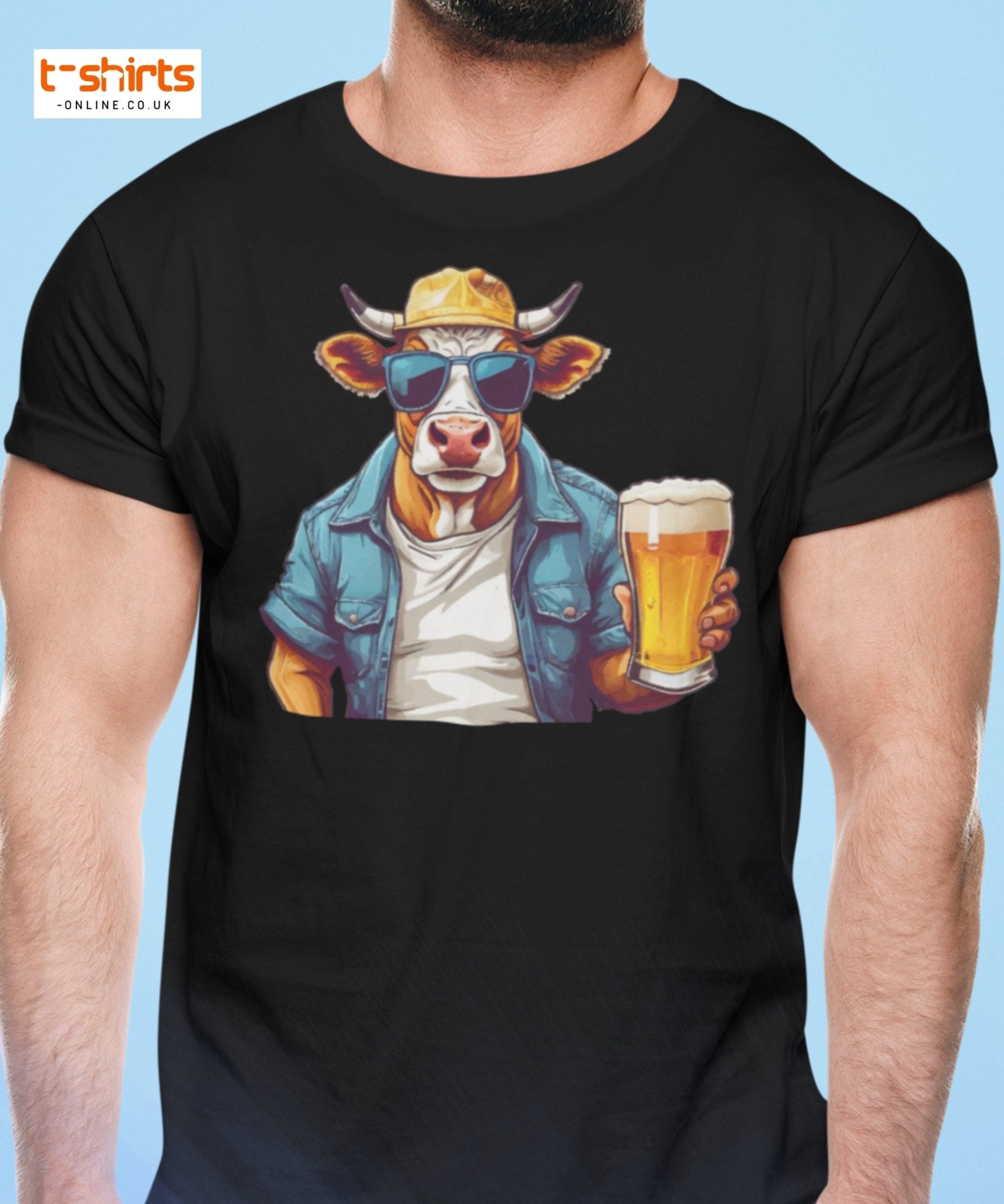 Cool Beer Cow T-Shirt – Funny Animal Drinking Tee - Maroon - T-Shirts Online