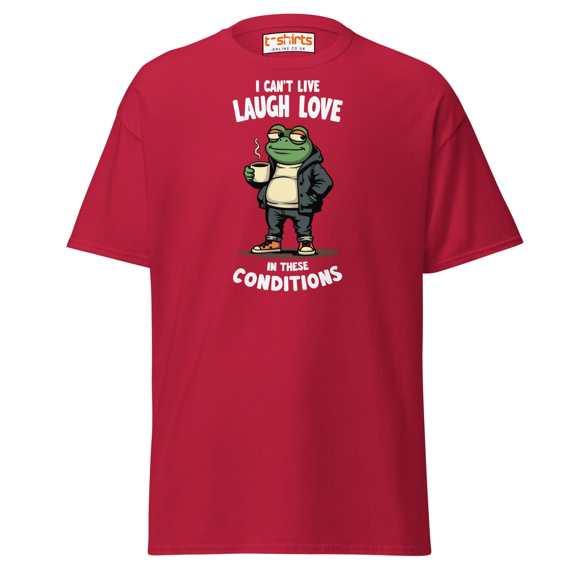 Cool Frog Coffee T-Shirt | Funny Frog Tee - Cardinal - T-Shirts Online