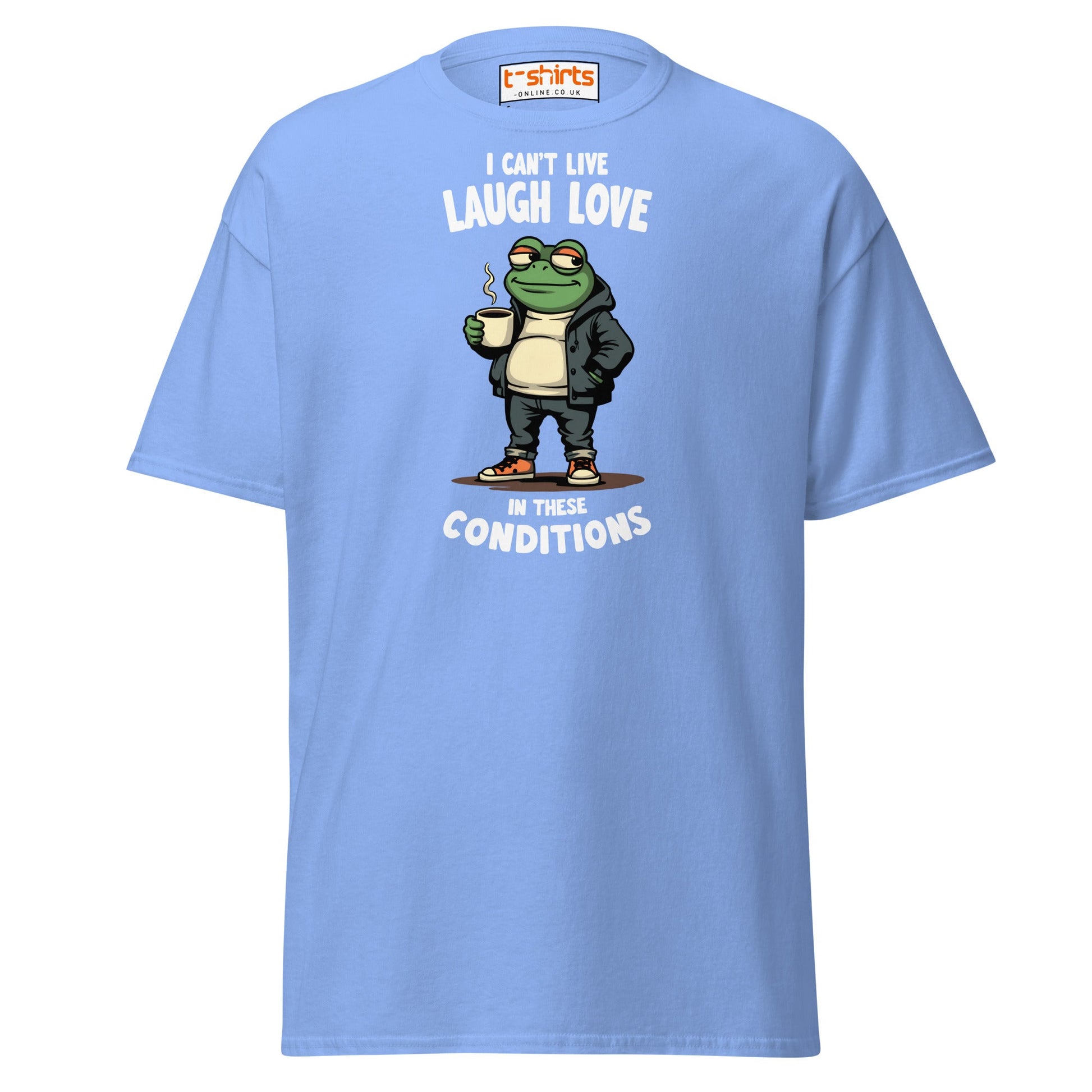 Cool Frog Coffee T-Shirt | Funny Frog Tee - Carolina Blue - T-Shirts Online