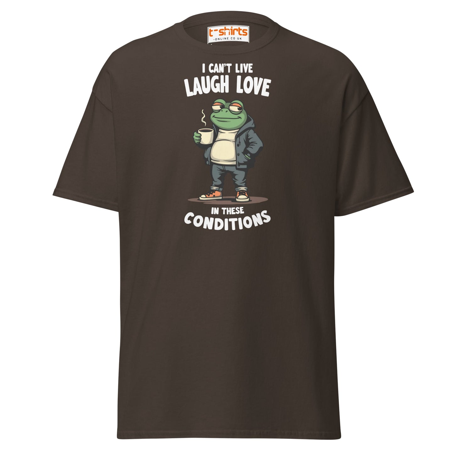 Cool Frog Coffee T-Shirt | Funny Frog Tee - Dark Chocolate - T-Shirts Online
