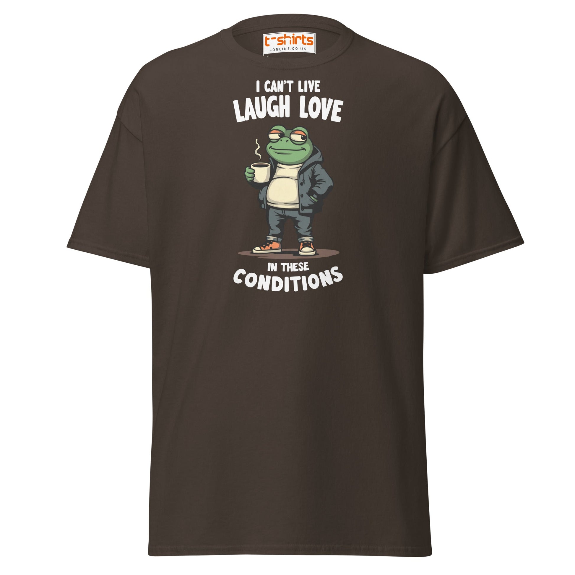 Cool Frog Coffee T-Shirt | Funny Frog Tee - Dark Chocolate - T-Shirts Online