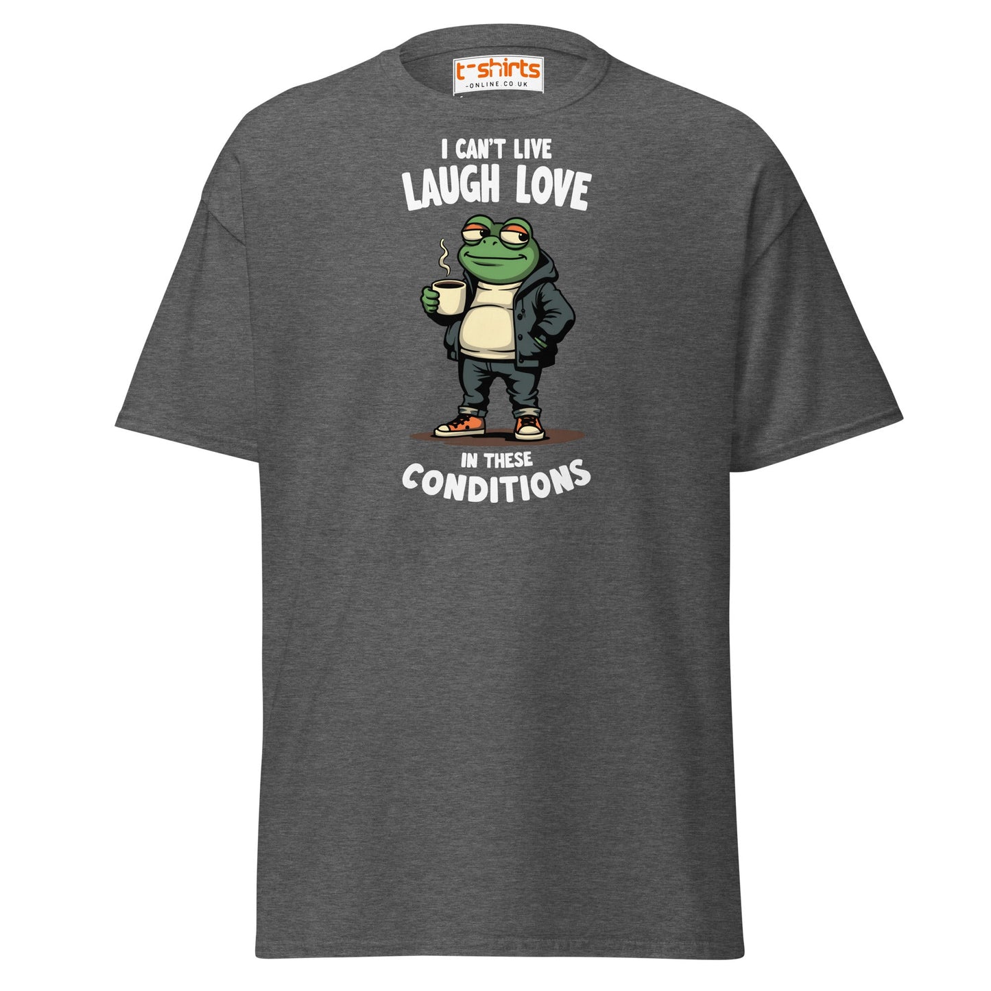 Cool Frog Coffee T-Shirt | Funny Frog Tee - Dark Heather - T-Shirts Online