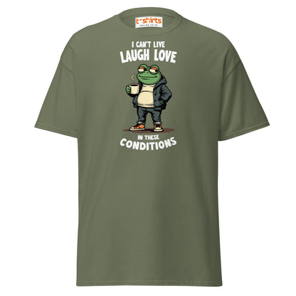 Cool Frog Coffee T-Shirt | Funny Frog Tee - Military Green - T-Shirts Online