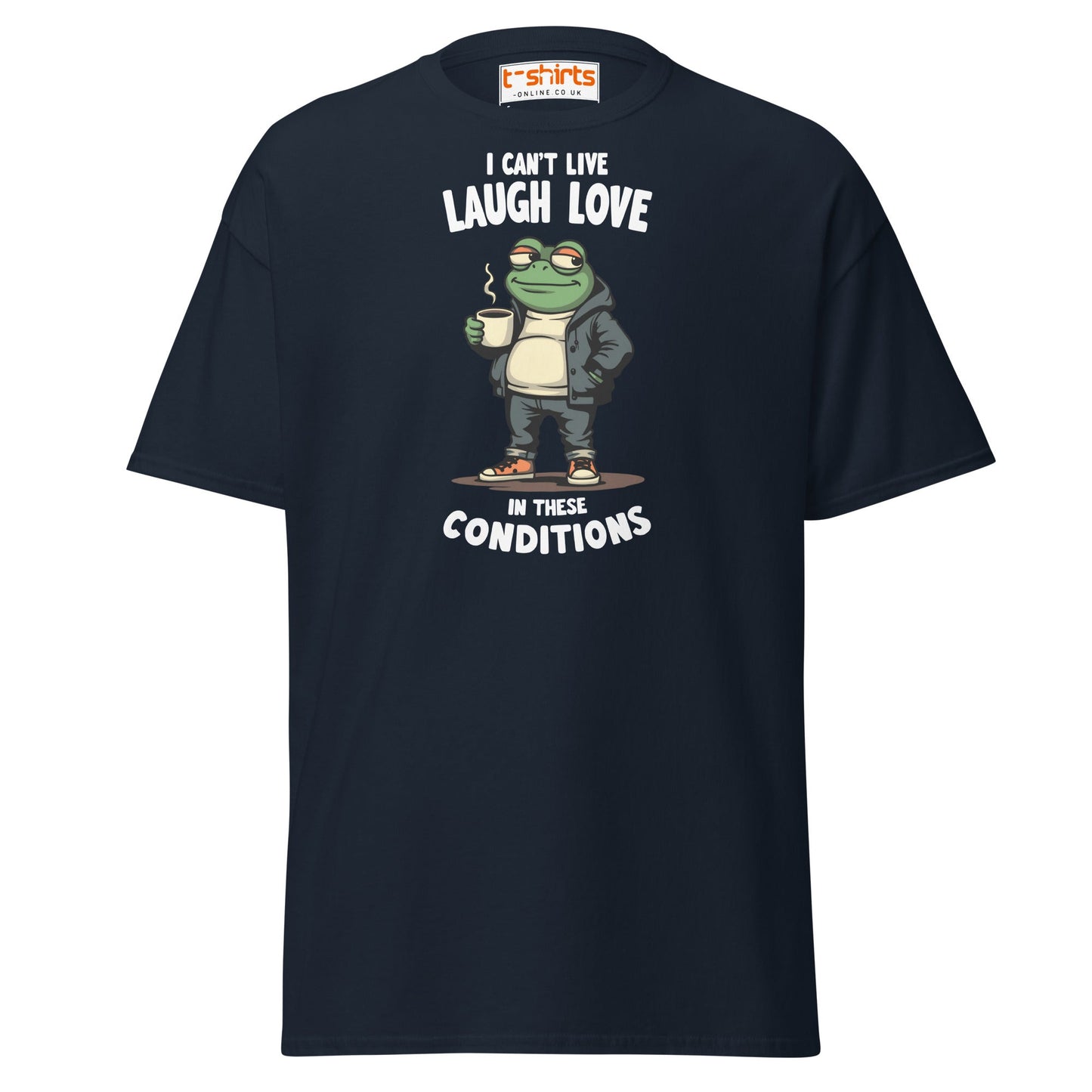 Cool Frog Coffee T-Shirt | Funny Frog Tee - Navy - T-Shirts Online