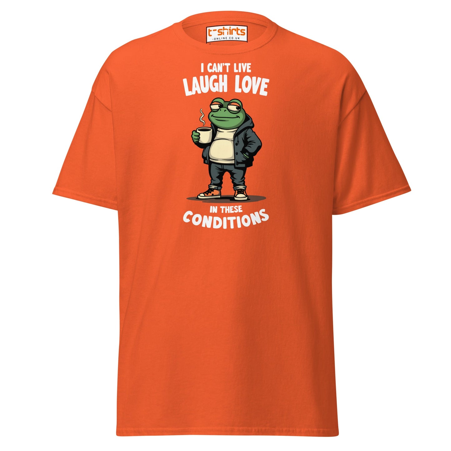 Cool Frog Coffee T-Shirt | Funny Frog Tee - Orange - T-Shirts Online