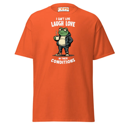 Cool Frog Coffee T-Shirt | Funny Frog Tee - Orange - T-Shirts Online