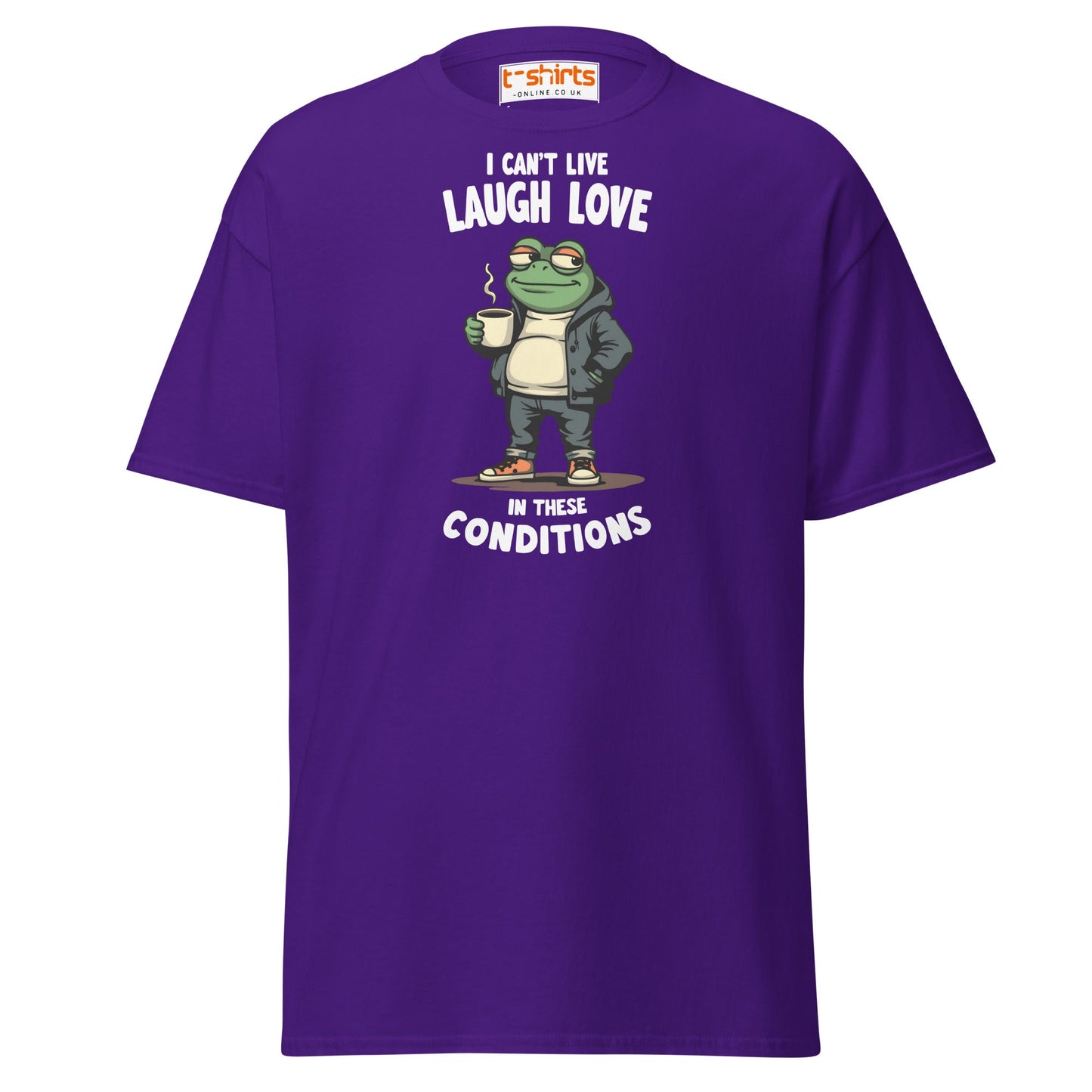 Cool Frog Coffee T-Shirt | Funny Frog Tee - Purple - T-Shirts Online