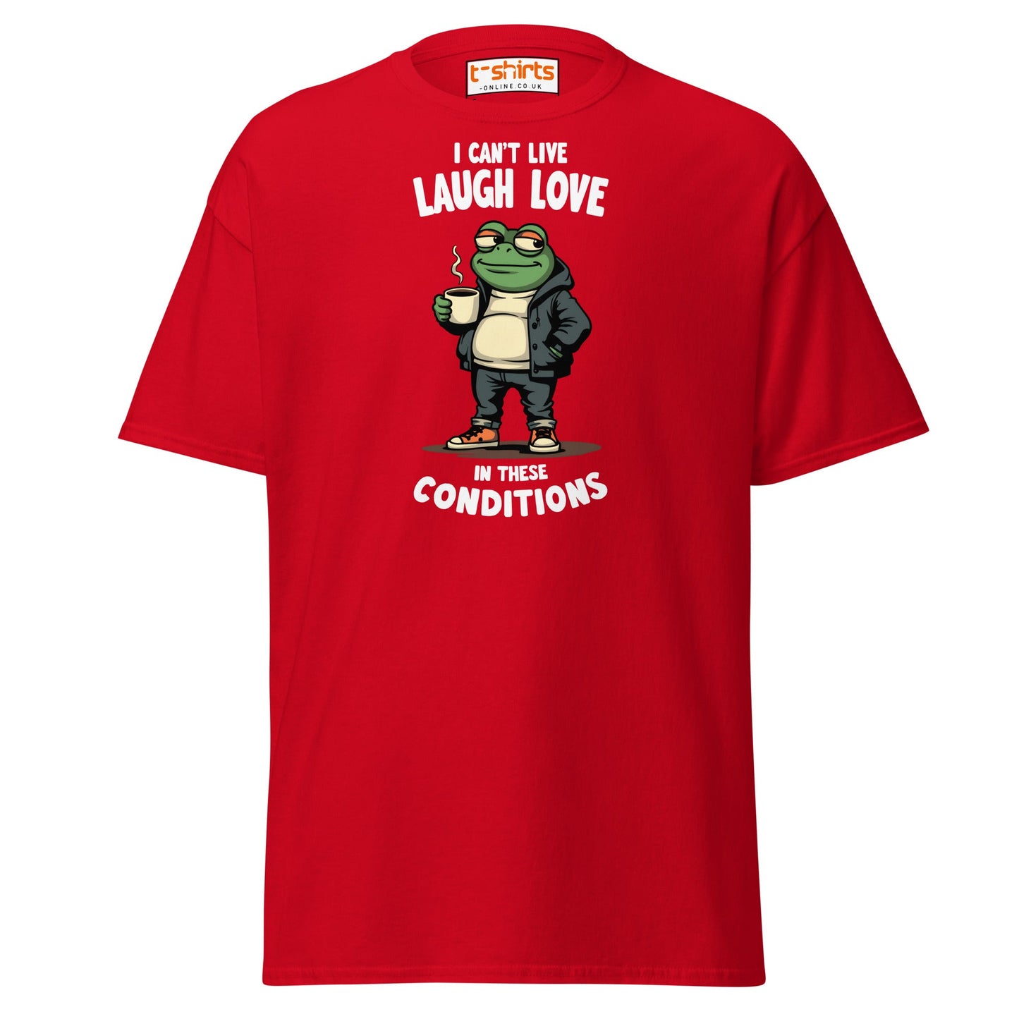 Cool Frog Coffee T-Shirt | Funny Frog Tee - Red - T-Shirts Online