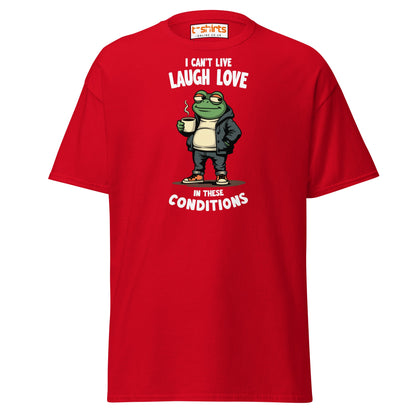 Cool Frog Coffee T-Shirt | Funny Frog Tee - Red - T-Shirts Online