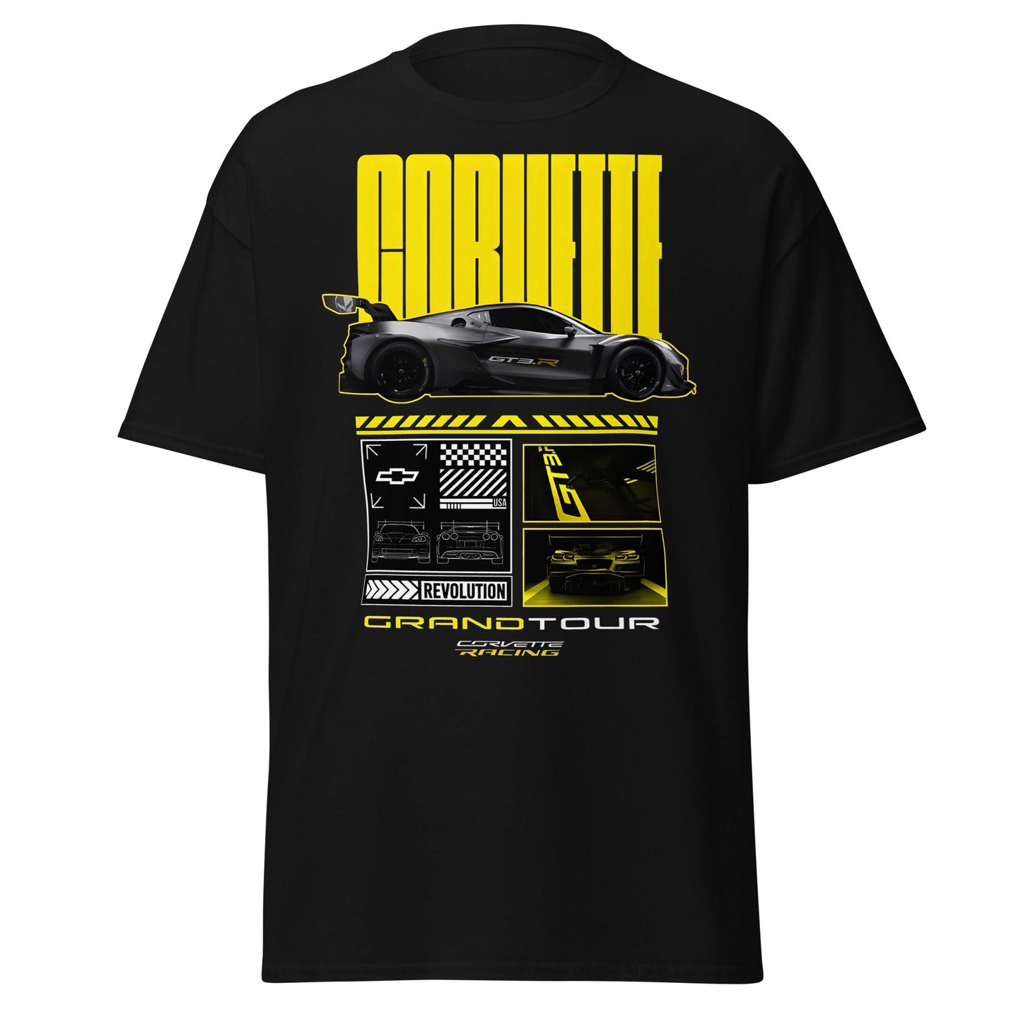 Corvette Grand Tour Racing GT3 Car Fan T-Shirt - Black - T-Shirts Online