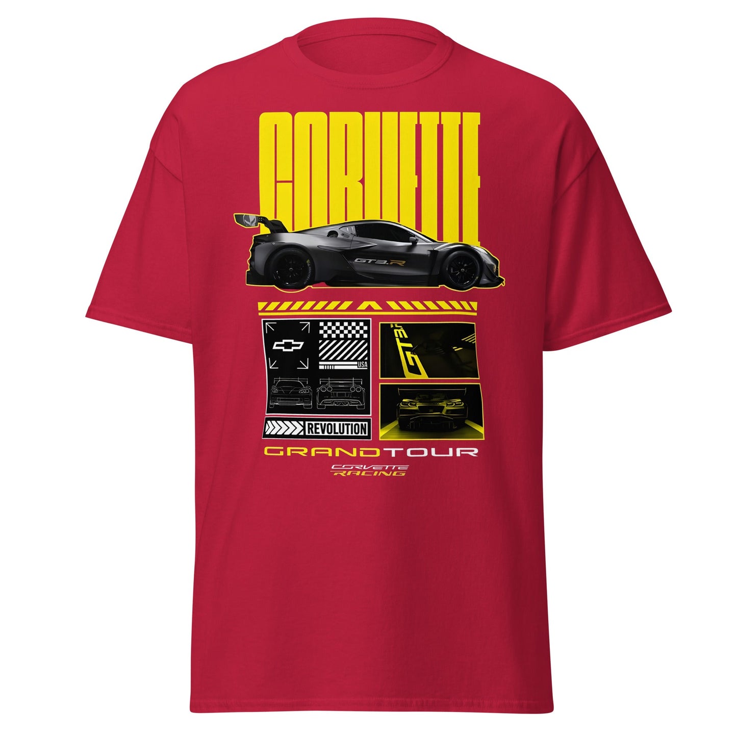 Corvette Grand Tour Racing GT3 Car Fan T-Shirt - Cardinal - T-Shirts Online