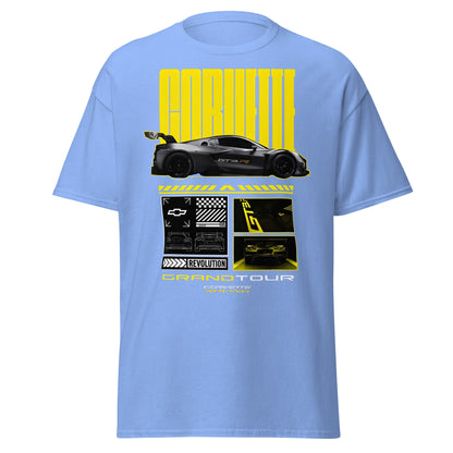 Corvette Grand Tour Racing GT3 Car Fan T-Shirt - Carolina Blue - T-Shirts Online