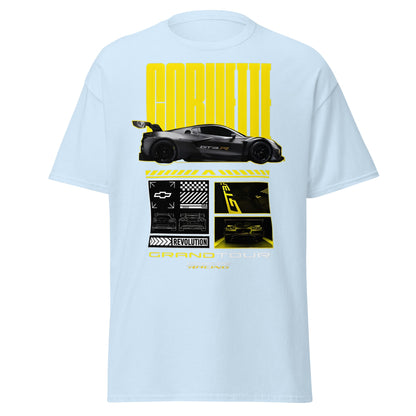 Corvette Grand Tour Racing GT3 Car Fan T-Shirt - Light Blue - T-Shirts Online