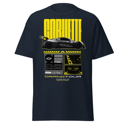 Corvette Grand Tour Racing GT3 Car Fan T-Shirt - Navy - T-Shirts Online
