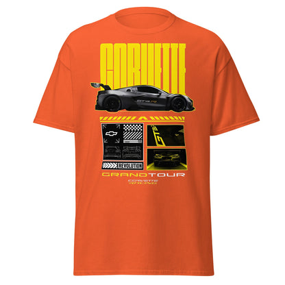 Corvette Grand Tour Racing GT3 Car Fan T-Shirt - Orange - T-Shirts Online
