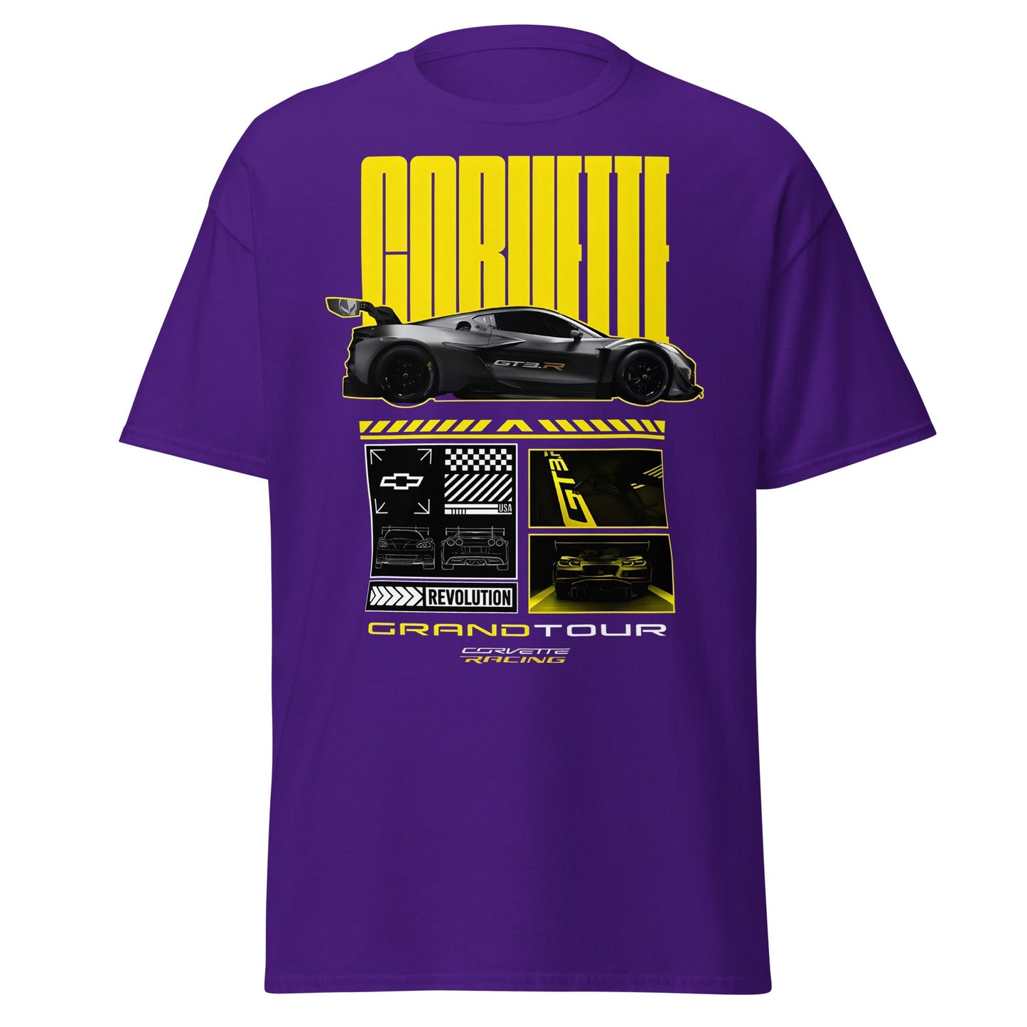 Corvette Grand Tour Racing GT3 Car Fan T-Shirt - Purple - T-Shirts Online