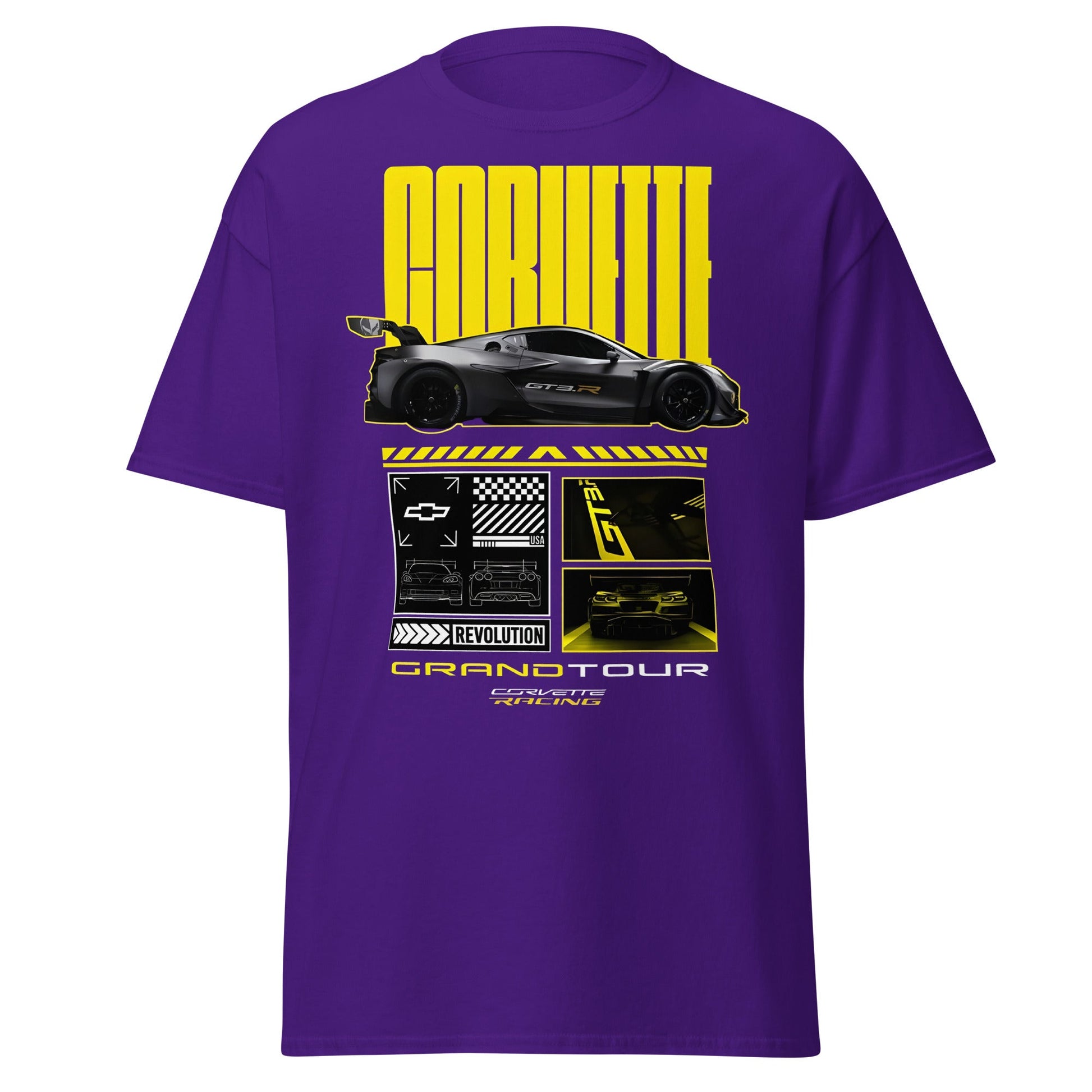 Corvette Grand Tour Racing GT3 Car Fan T-Shirt - Purple - T-Shirts Online