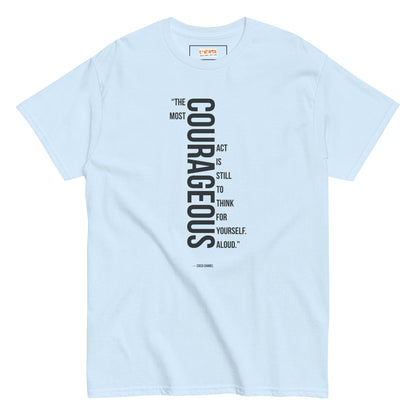 Courageous T-Shirt | Famous Quote Tee - Light Blue - T-Shirts Online