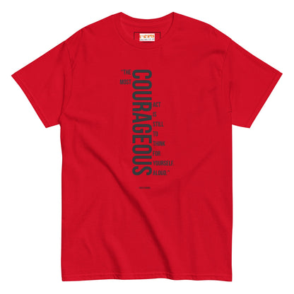 Courageous T-Shirt | Famous Quote Tee - Red - T-Shirts Online