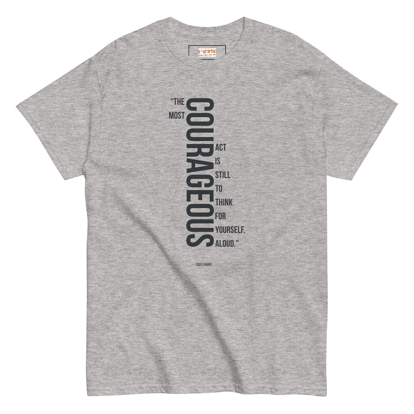 Courageous T-Shirt | Famous Quote Tee - Sport Grey - T-Shirts Online