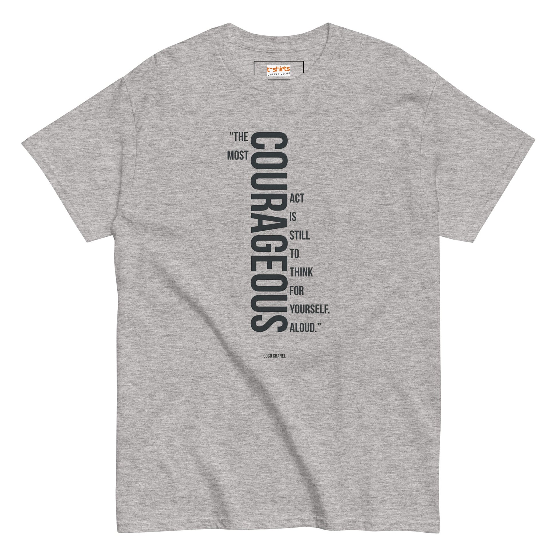 Courageous T-Shirt | Famous Quote Tee - Sport Grey - T-Shirts Online