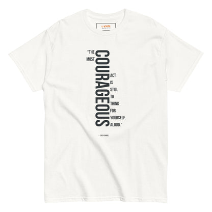 Courageous T-Shirt | Famous Quote Tee - White - T-Shirts Online